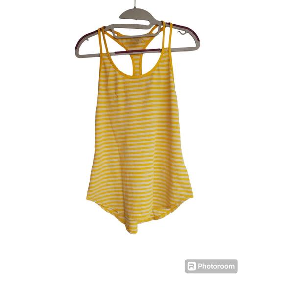 Women's Calia Yellow Textured Striped Athletic Tank Top | Size Small - Picture 1 of 8
